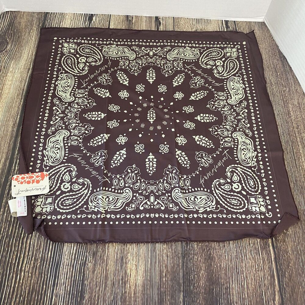 FP Movement Bandana Scarf OS Brown/Mint Paisley Print UPF 50 Moisture Wicking